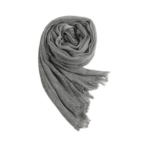WJ070  Crinkled Rayon Scarf, Finished with Side Fringe
