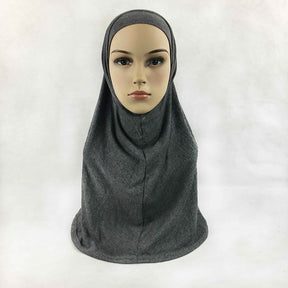 HY016  Plain Mercerized Cotton Jersey Instant Hijab + Jersey Cap Set