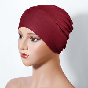 SG-01  Headscarf hat women's mercerized cotton base cap Muslim head cap can hide hair elastic cap high elastic  instant hijab    plain hijab