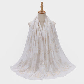MSL189  Foil-stamped floral pattern women's hijab