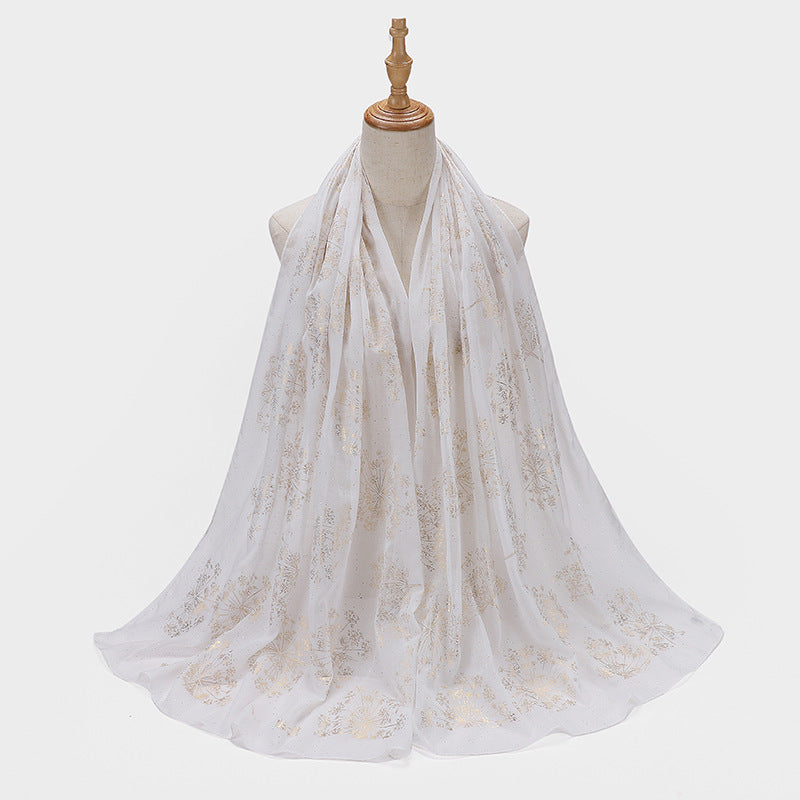MSL189  Foil-stamped floral pattern women's hijab
