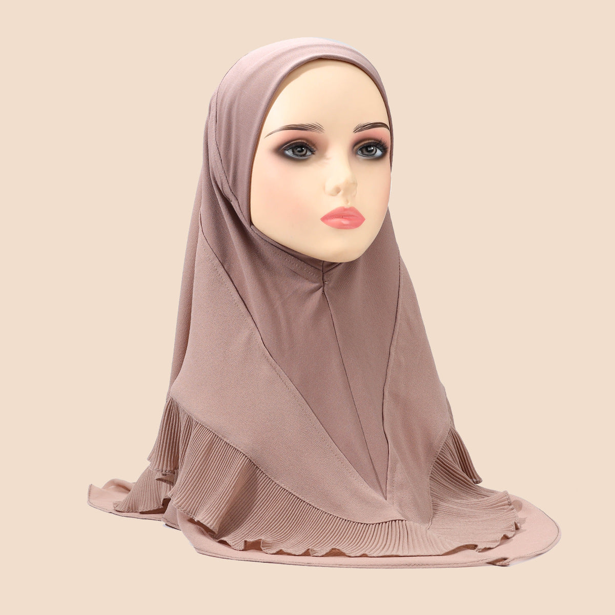 TD85-074  Crystal linen chiffon double-layer ruffled pullover headscarf comfortable and breathable spot wholesale