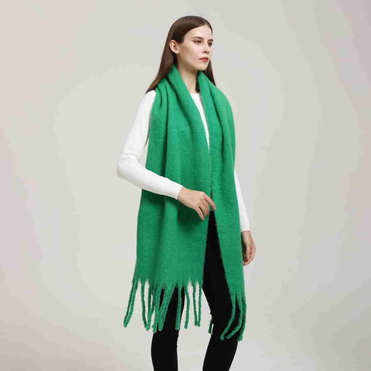 DJ004  Winter Warm Scarf - Plain & Elegant Tassels