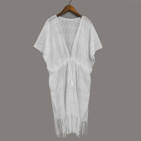 00056 Hollow lace shawl V-neck all-match tassel lace