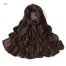 YZ322  Plain Washed-Dye Modal Crinkle Rolled-Edge Hijab