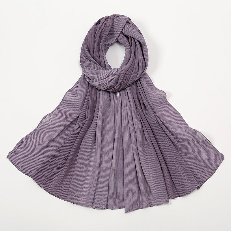 VS0801  New Gradient Color Ruffled Solid Color Women's Scarf