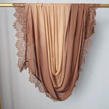 JBL03  Soft Versatile Modal Hijab with Wide Omber Lace Trim