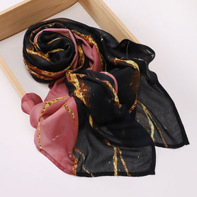 MSL395  Modal printed double stitch scarf