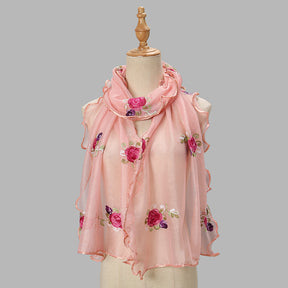 YSY559 Exquisite yarn embroidered scarf shawl