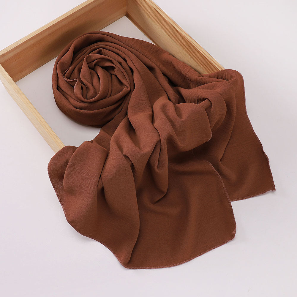 MSL426   Imitation cotton and linen pleated hijab