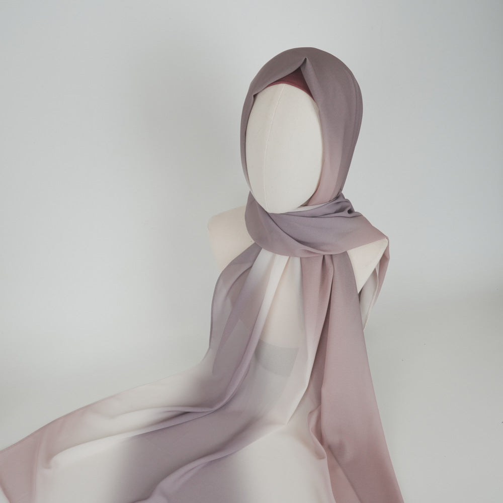 BFL001  Ombre Tie-Dye Pearl Chiffon Hijab