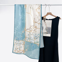 FSHHE  Elegant Versatile 100% Mulberry Silk Printed Scarf