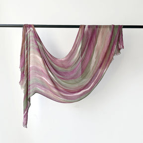 SS007  Gradient Rainbow Collection Short Tassel Crinkled Hijab