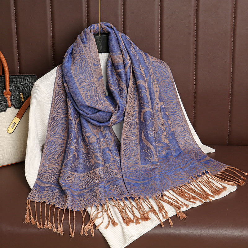 MY10 Hot sale autumn cashmere shawl women's jacquard scarf