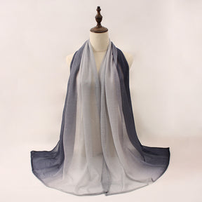 Z0A70004  Mercerized cotton colorblock thin hijab
