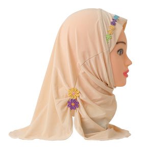 H041 2-6 years old plain instant hijab