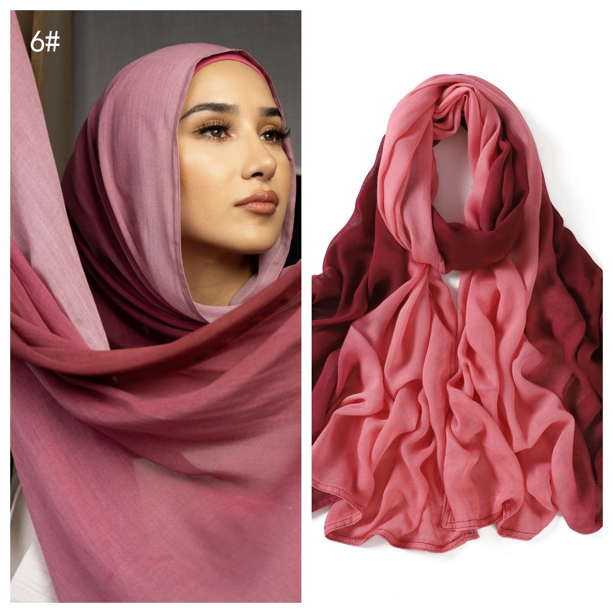 YZ233 High quality modal wide brim thin hand-painted gradient color shawl scarf