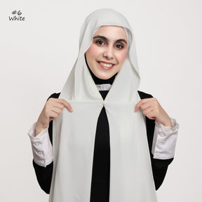 YZ316  Plain Silky Thick Chiffon Hijab with Built-in Magnetic Buckle and Matching Undercap