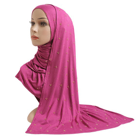 H201 Nail pearl Mercerized cotton plain hijab