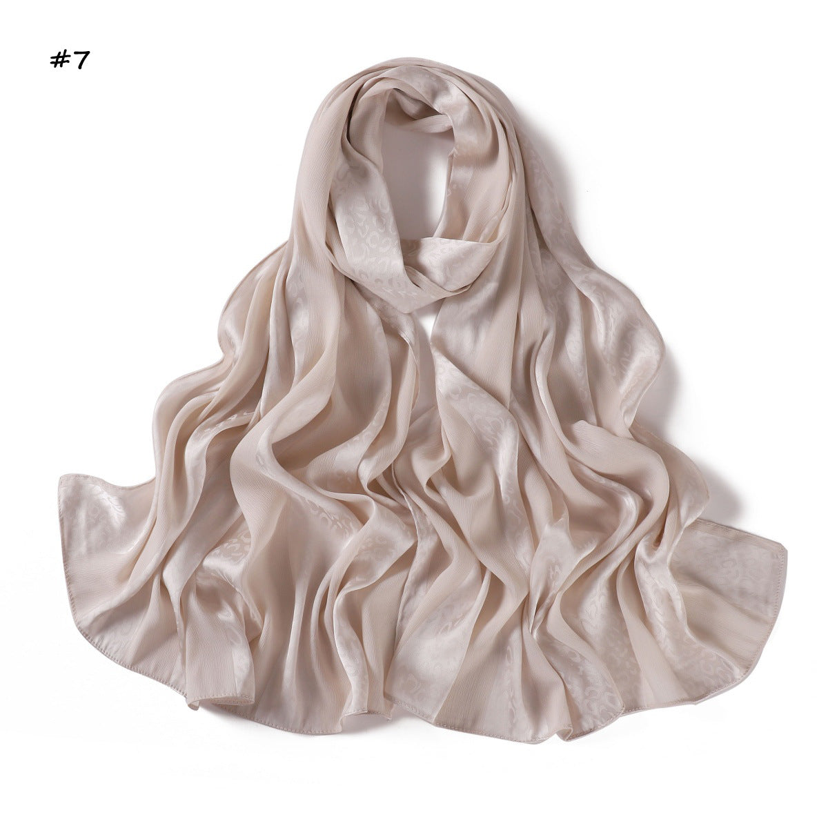YZ312  Plain Silk-Like Leopard Stripe Polyester Hijab