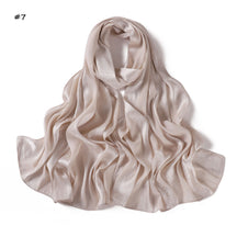 YZ312  Plain Silk-Like Leopard Stripe Polyester Hijab
