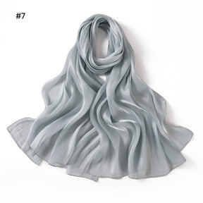 YZ206  Spring and summer new thin soft shiny silk shawl scarf