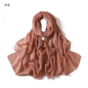 YZ340  Plain Striped Color Thread Polyester Hijab