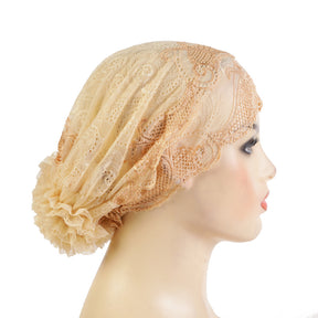 H311 lace Flower hijab turban hat