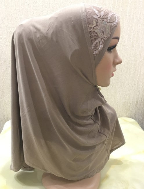 H020 plain instant hijab turban hat