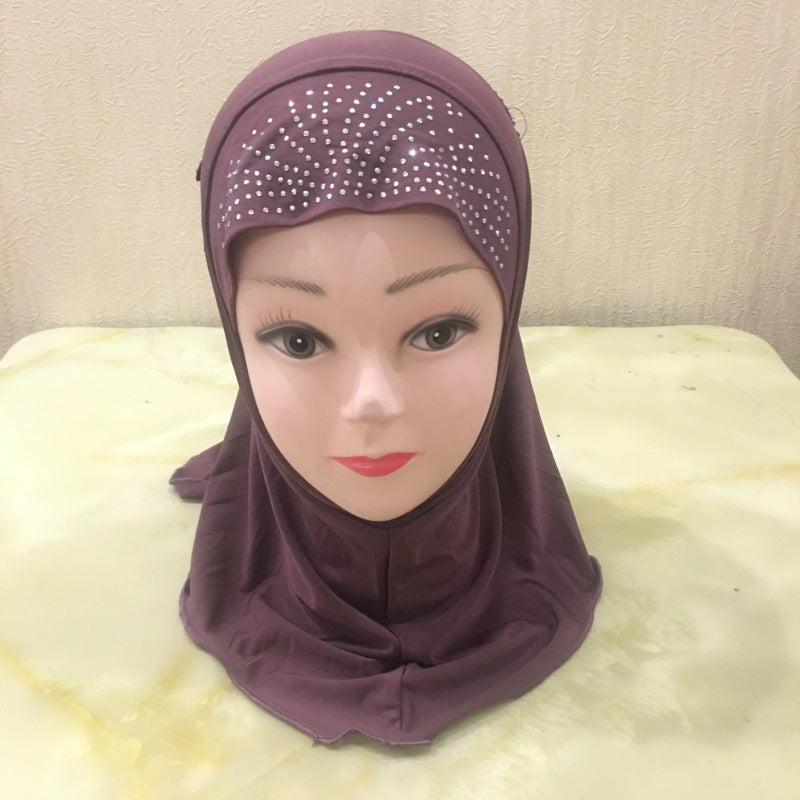 H142 hot stamping rhinestone plain instant hijab