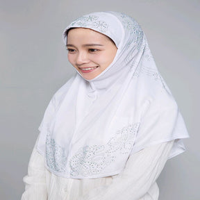 H006 hot stamping rhinestone plain instant hijab