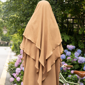 LR616+HJ908  Plain Polyester Batwing Dress + Hijab Set