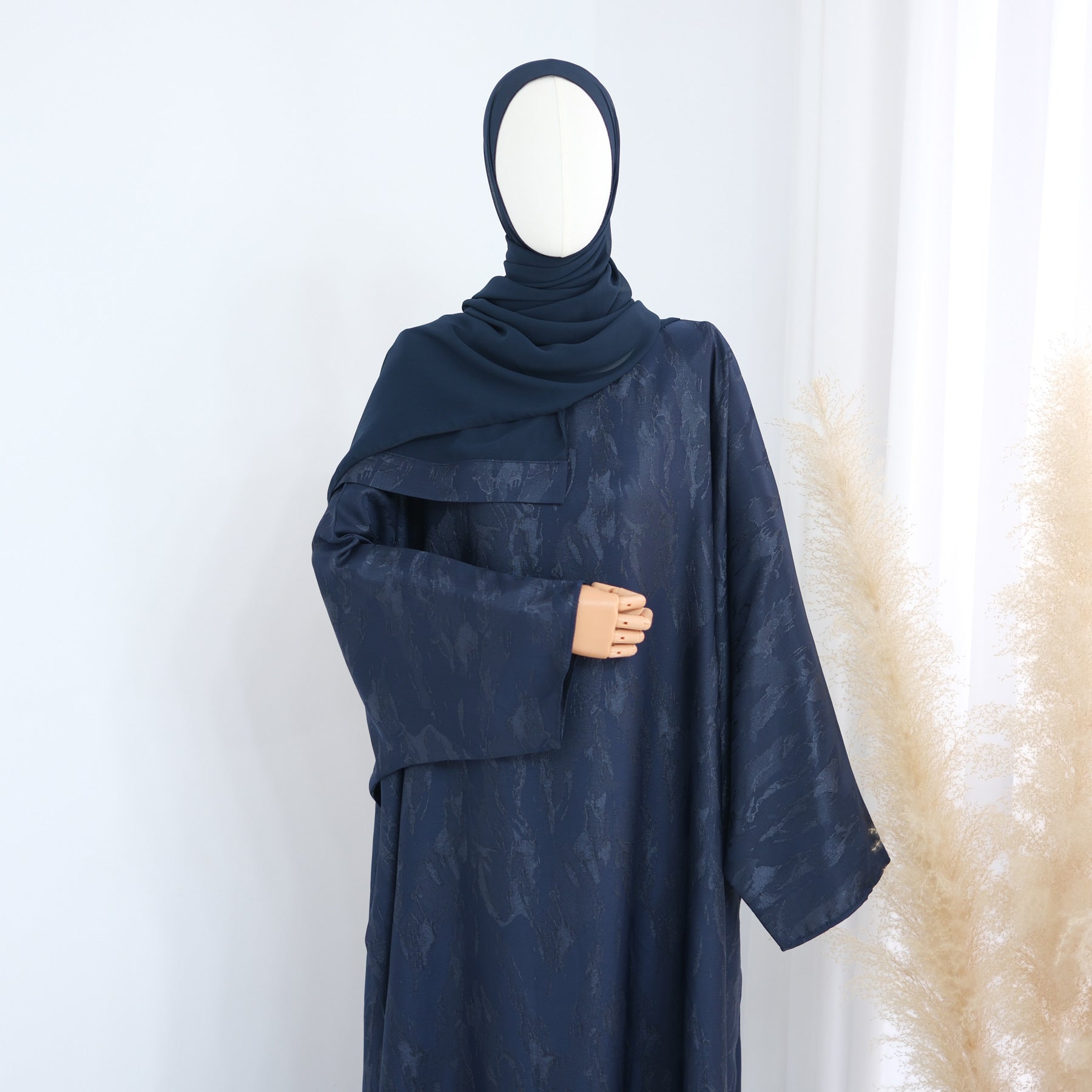 LRDB002  Fashionable printed plus size dress + hijab 2-piece set