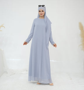 LR866+LR867   (abaya + hijab + underwear)Elegant Cardigan abaya