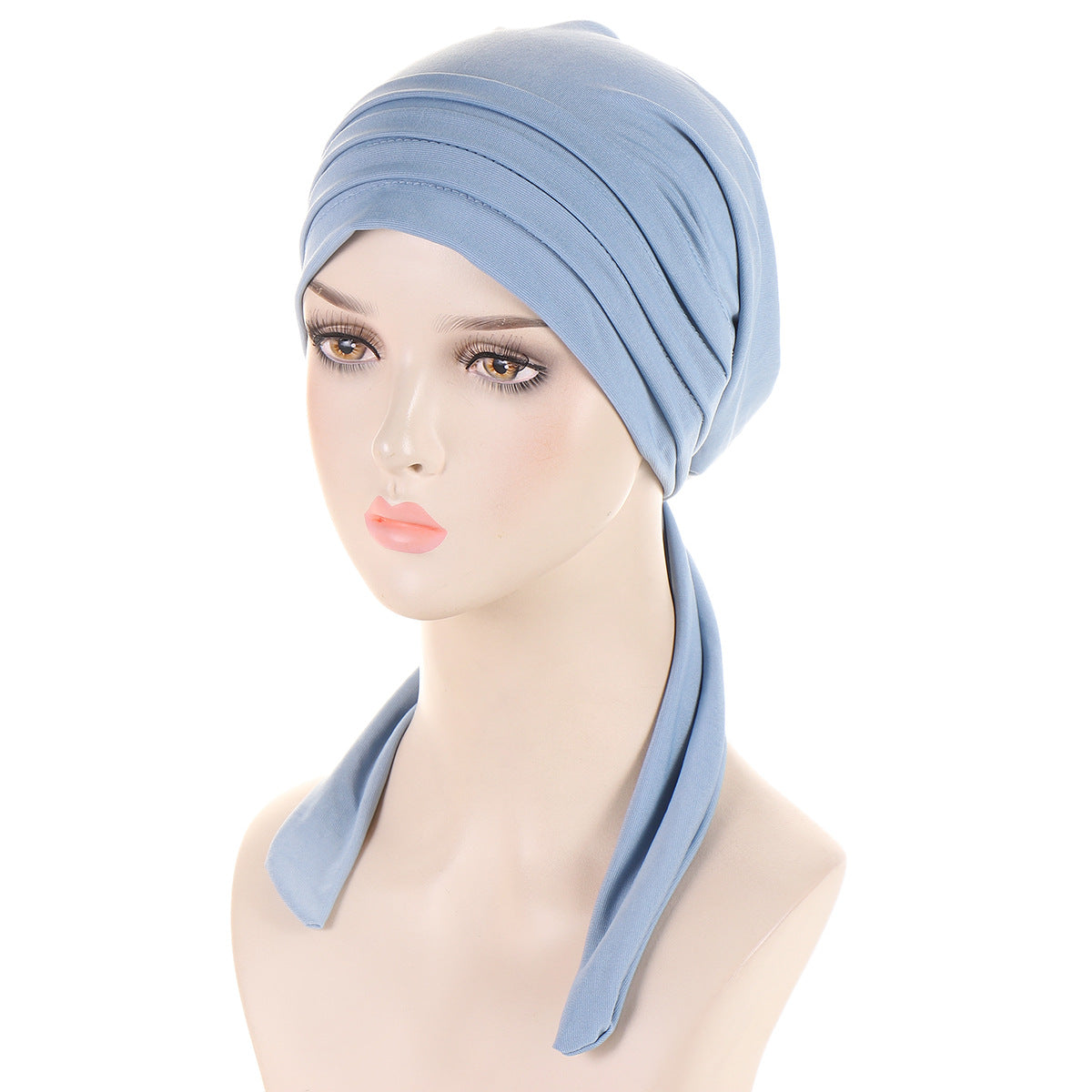 pleated plain hijab turban hat