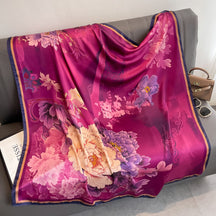S11001  110*110 cm Printed Silk-Look Large Square Scarf