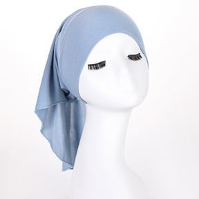 8046  Multi-colored crystal linen long-tail cap