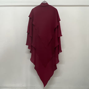 21903  Plain Polyester Triple-Layer Fresh Sweet Khimar Hijab