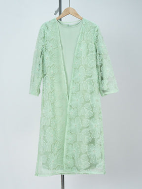 MK2653  Child‘s 2-Piece Set: Tulle Floral Bead Jacket and Satin Slip Dress