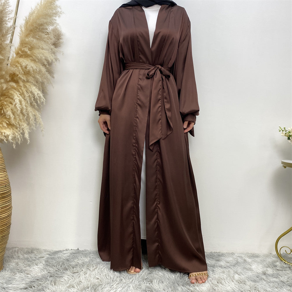 1934 plain satin muslim abaya dress