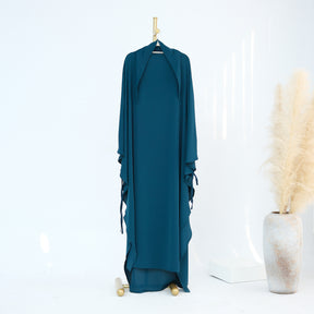 HJ931  Plain Nida Flared Khimar Hijab