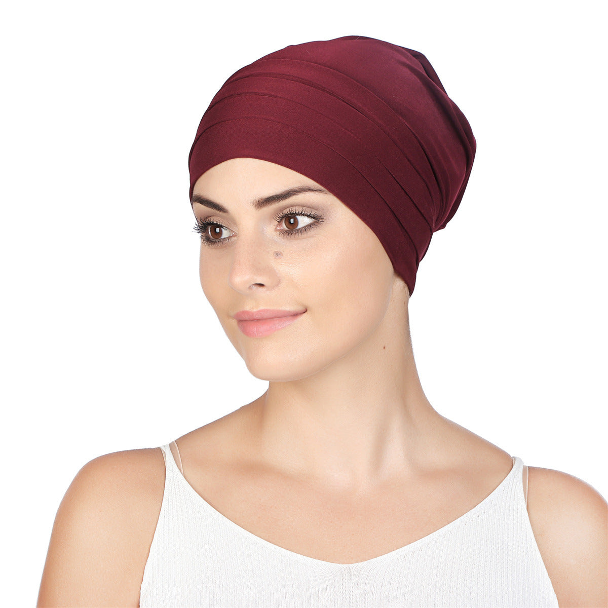 pleated plain hijab turban hat