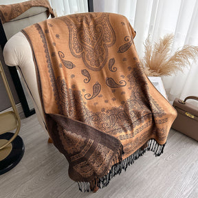 ZM001  Cashew Print Faux Cashmere Double-Sided Autumn Winter Scarf