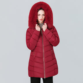 YAXF-8809  Women's Mid-Length Slim Winter Cotton-Padded Puffer Jacket