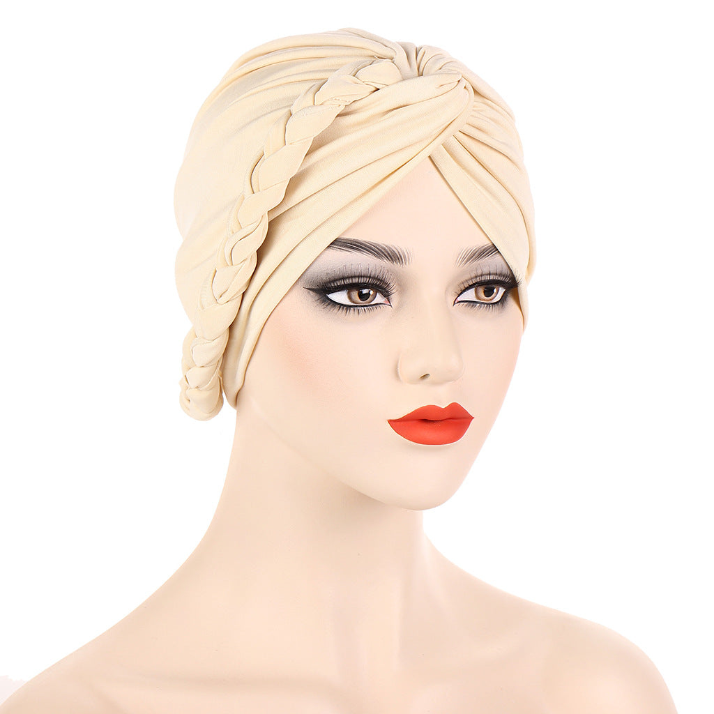 M03 fashion plain hijab turban hat