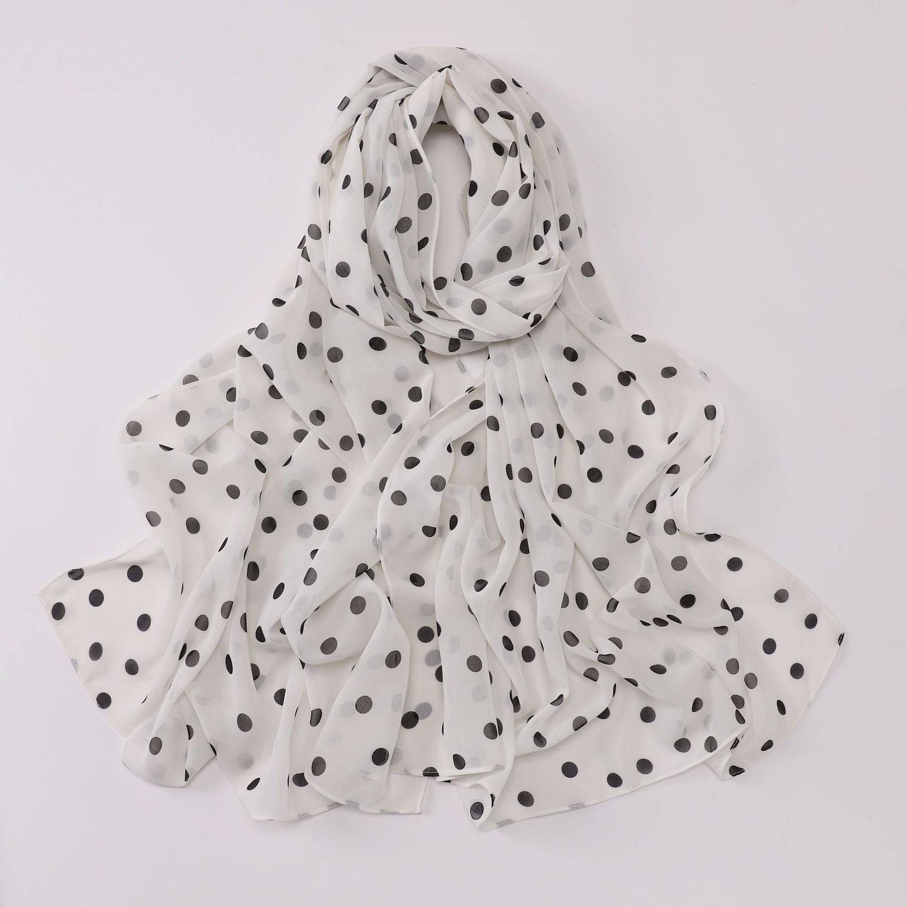 W-0022  Ditsy Floral Printed Pearl Chiffon Hijab