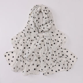 W-0022  Ditsy Floral Printed Pearl Chiffon Hijab
