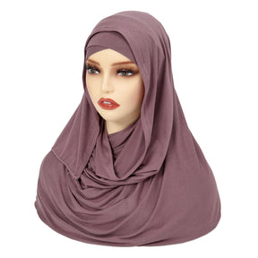 8216  Solid color forehead cross head scarf Middle East Malay headscarf Amazon hijab scarf hat