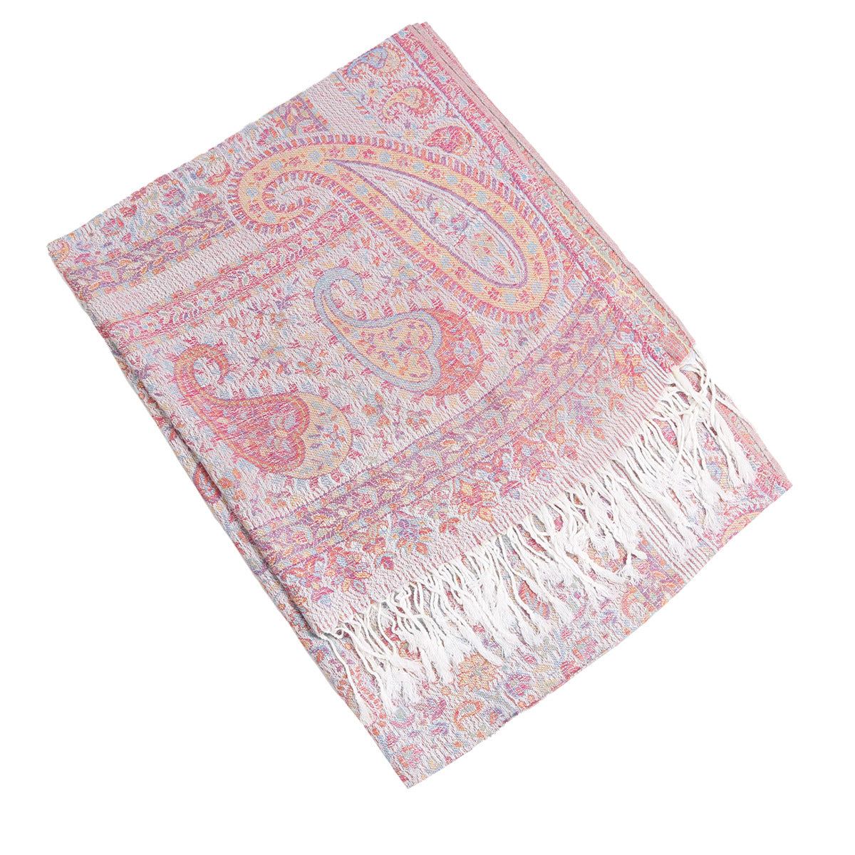 WJ005  Paisley Fringe Faux Cashmere Long Scarf