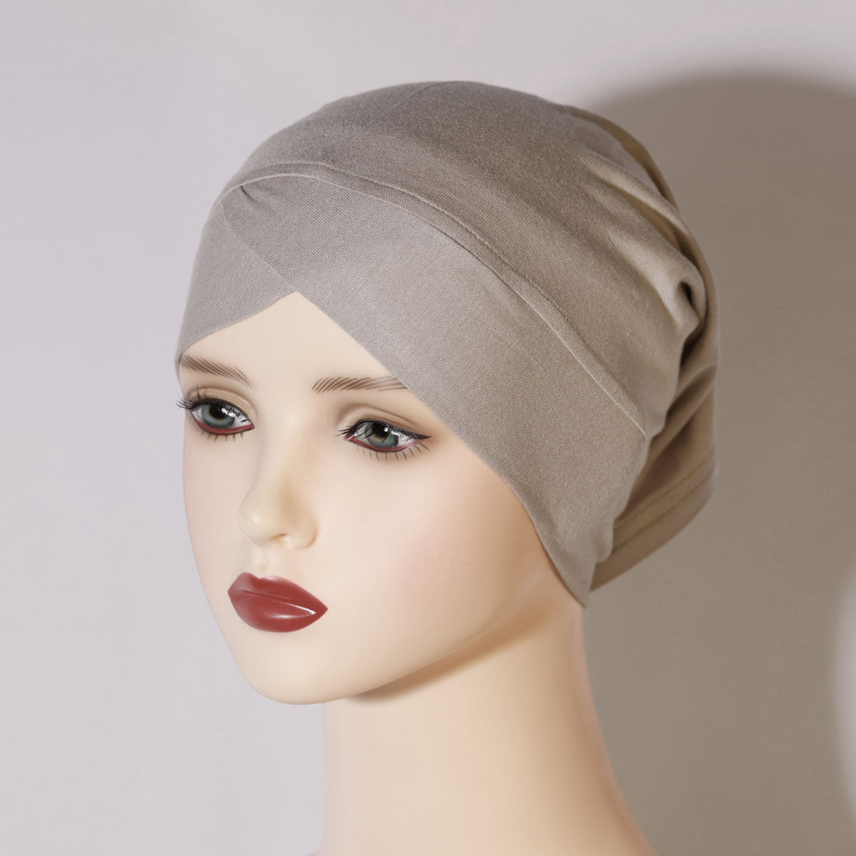 KJH-01    Multicolor cross-front hat with non-pilling cotton and solid color mercerized cotton bottom hat and headscarf